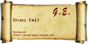 Grusz Emil névjegykártya